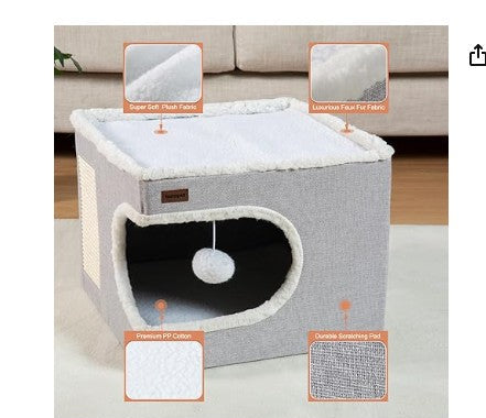 Cat Bed for Indoor Cats -Cube House