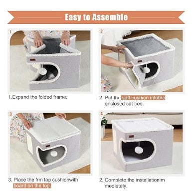 Cat Bed for Indoor Cats -Cube House