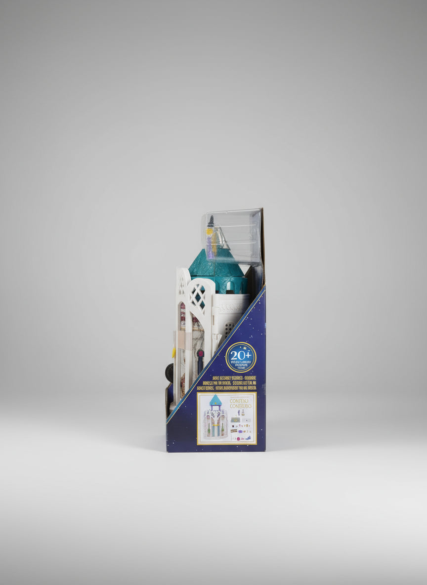 Disney Wish Toys, Rosas Castle Dollhouse Playset with 2 Posable Mini Dolls, Star Figure, 20 Accessories, Light-Up Projection Dome & More