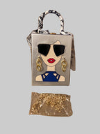 Purse with Chain- Silver/Gold