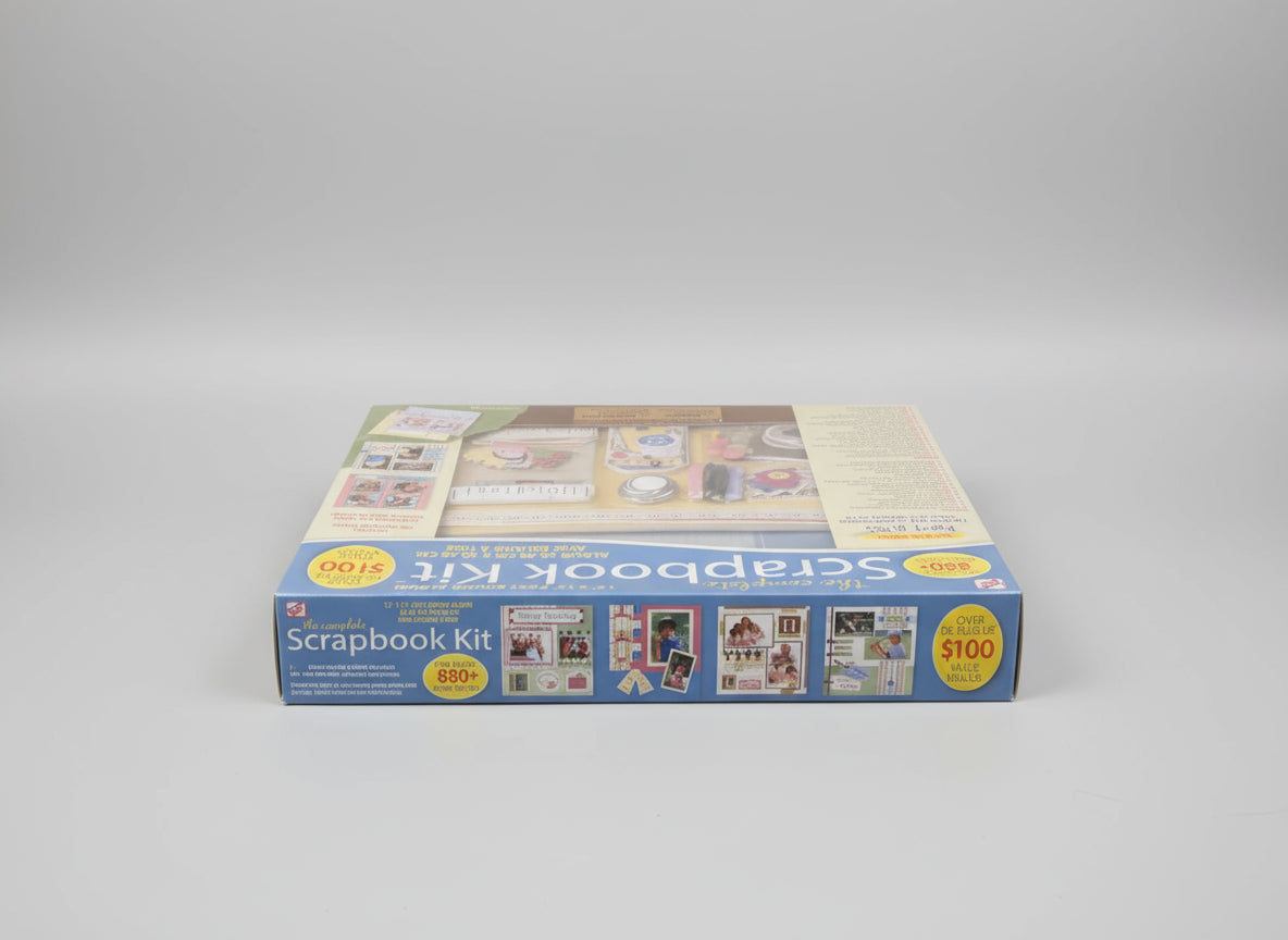 The Complete Scrapbook Kit. Set of 880+ pieces/ articles. 12x12 post bound album