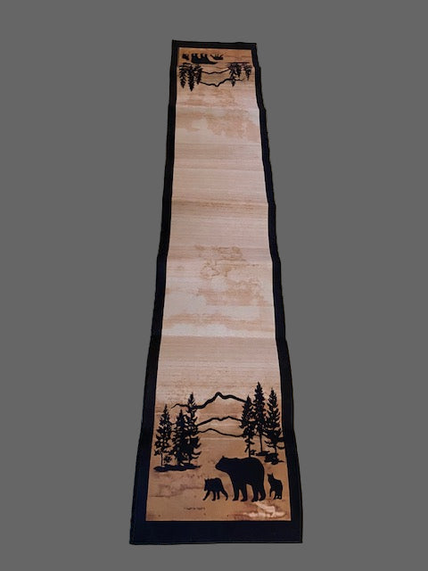 Mountain Bear with Cubs Area Rug and Runner