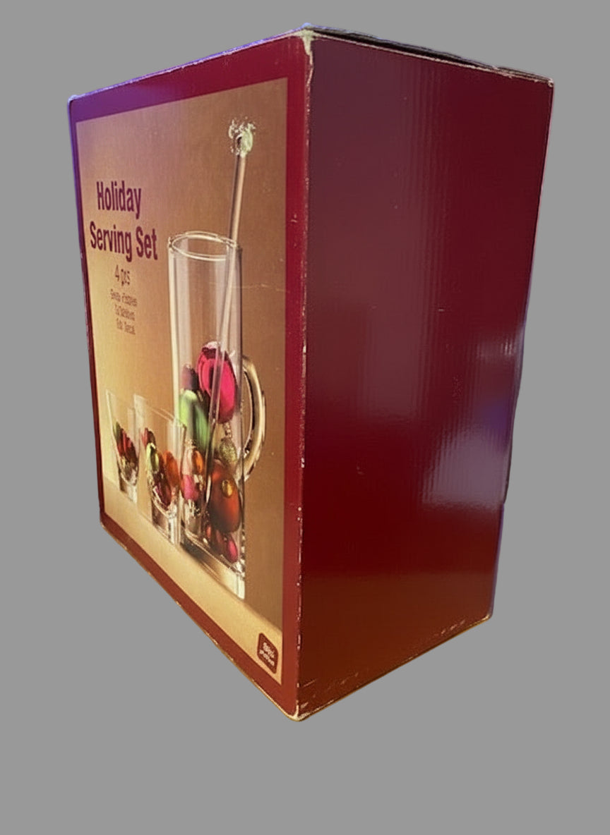 ULTA Beauty Holiday Serving Set 4pc Glass Pitcher 2 Glasses
