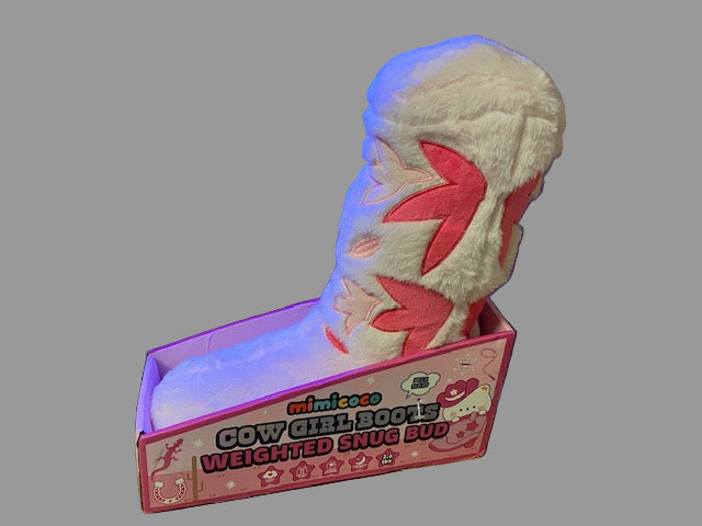 Snug Bud Cowgirl Boot Pink Plush Weighted Promotes Sleep Stress Support