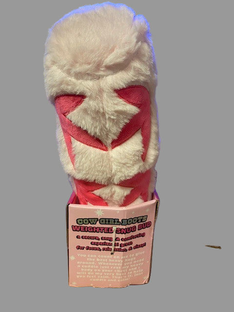 Snug Bud Cowgirl Boot Pink Plush Weighted Promotes Sleep Stress Support