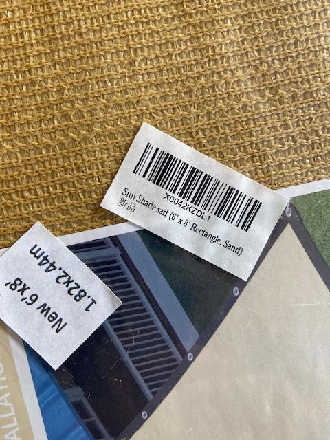 Shade Fabric Sun Shade Cloth with Reinforced Grommets, Outdoor Sun Screen Fabric for Outdoor Patio Garden Pergola Cover Canopy 6x8