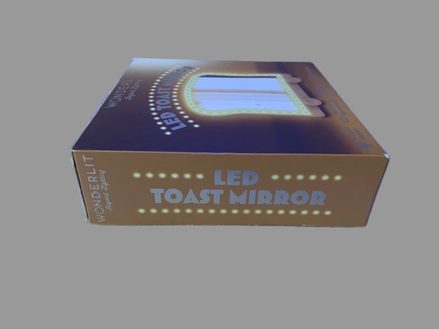 Wonderlit LED TOAST Mirror - 3 Light Modes/Wall Mount/Phone Stand 6"