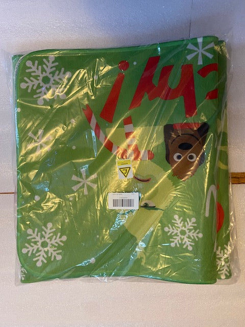 Set-of-2 Grinch Christmas Floor Mats, Non-Slip Soft Washable, Holiday Decor