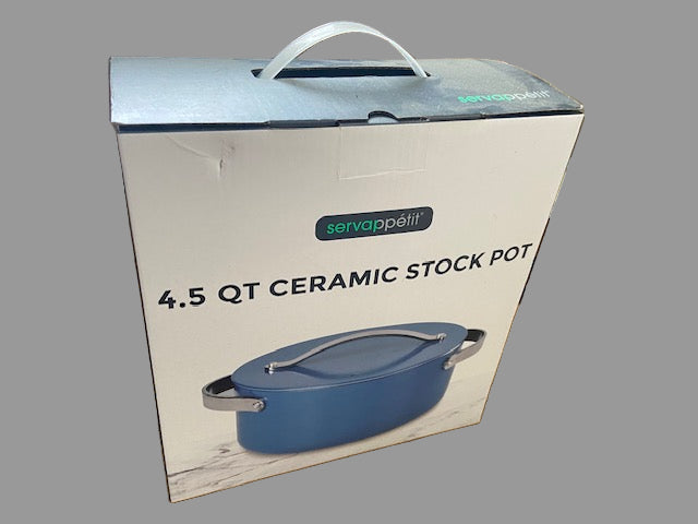 Ceramic Stock Pot with lid- 4.5 quart