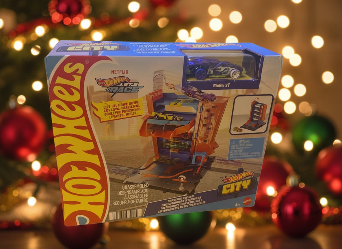 Hot Wheels City Downtown Car Park Playset with 1:64 Scale Vehicle