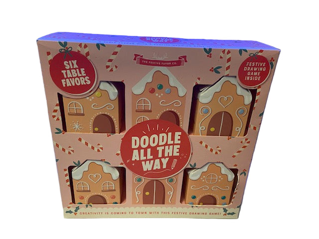 Doodle All The Way Six Table Favors Gingerbread Houses Festive Drawing Game