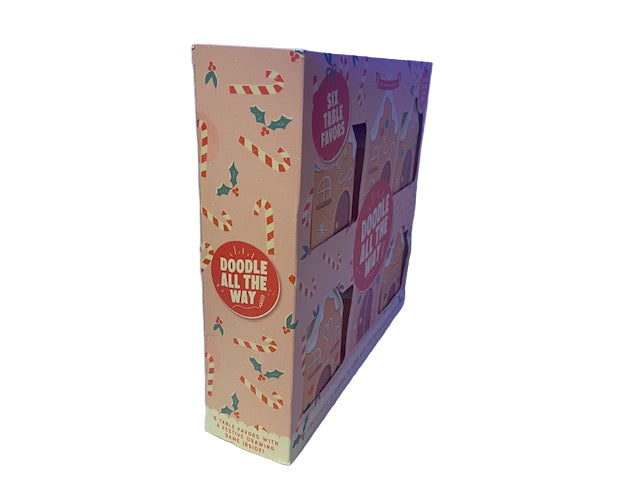 Doodle All The Way Six Table Favors Gingerbread Houses Festive Drawing Game