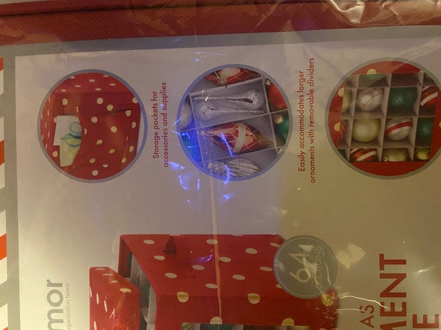 Whitmor Christmas Ornament Cube 64 Individual Sections 12x12x12