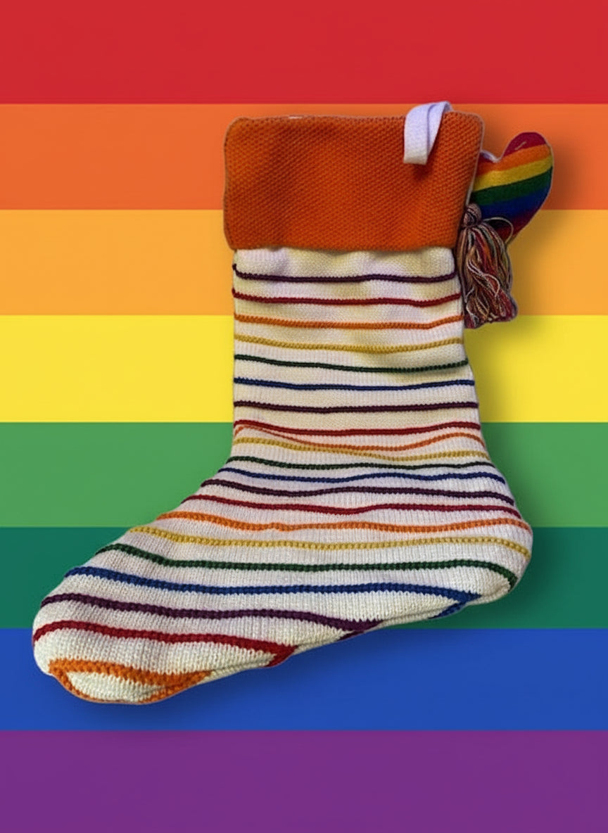 Nichole Miller Rainbow Pride Christmas Stocking