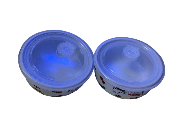 Hello Kitty Bowl w/ lid - Christmas- set of 2