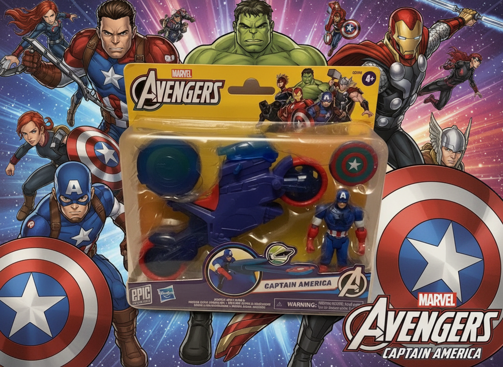 Marvel Avengers Epic World of Action Captain America Shield-Shot Cycle Figure