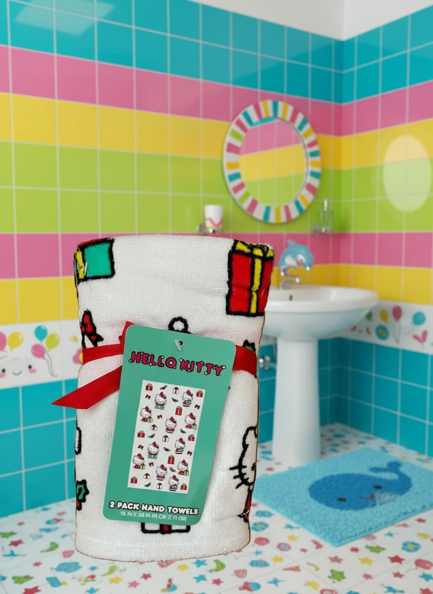 Hello Kitty Christmas Hand Towels 2 Pack Set