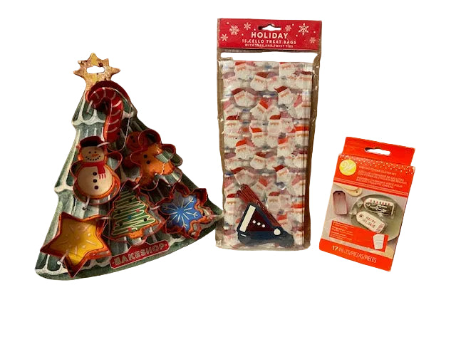 Christmas cookie cutter and gift bag set -