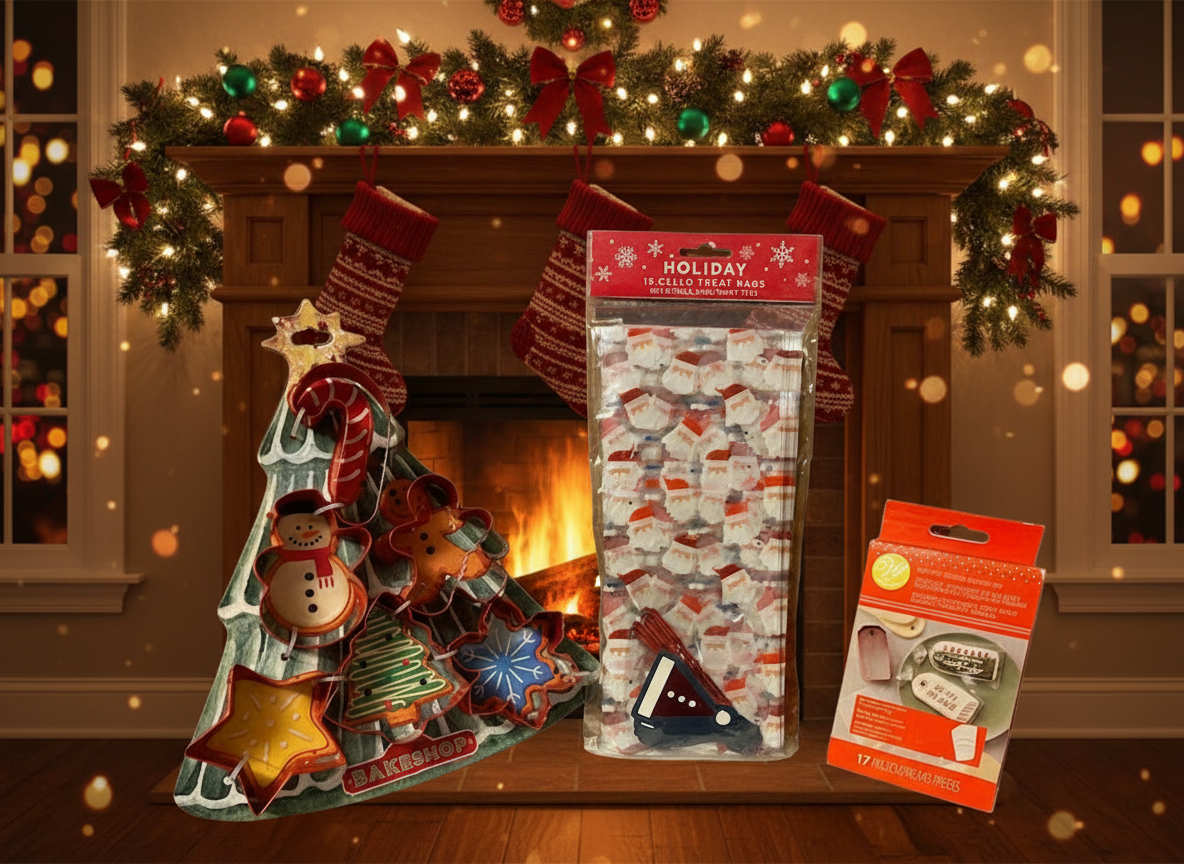 Christmas cookie cutter and gift bag set -