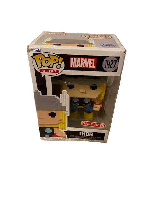 Funko Pop 8-bit Black Panther, Thor, and Dr Strange.