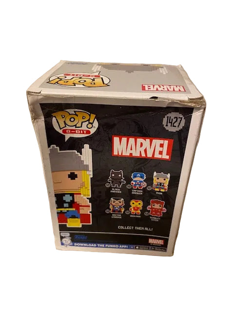Funko Pop 8-bit Black Panther, Thor, and Dr Strange.