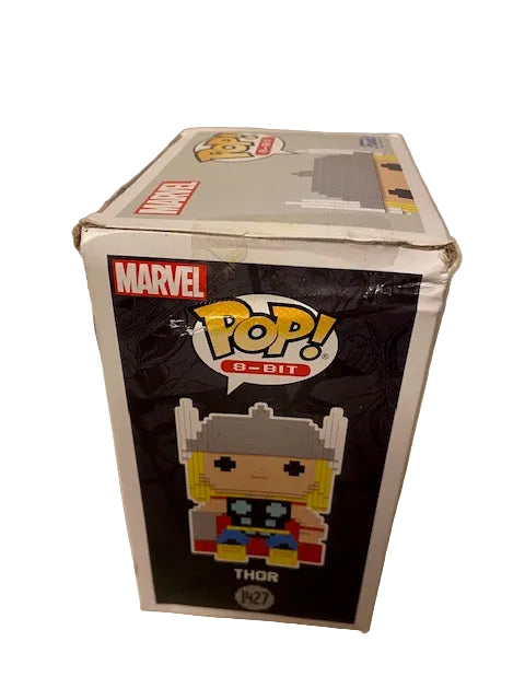 Funko Pop 8-bit Black Panther, Thor, and Dr Strange.