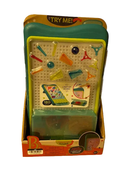 B. toys Light-Up Marble Drop - Marble Run & Peg Art Playset: Educational Focus, 180 Pieces, Fine Motor Skills