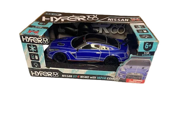 Hyper RC Nissan GTR Rechargeable Car with LED/Vapor Effects - 1:16 Scale - 2.4 GHz: Remote Control Vehicle