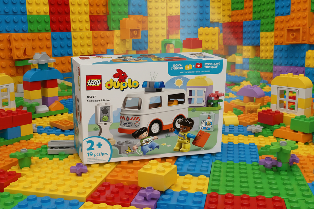 LEGO DUPLO Town Ambulance & Driver Building Toy Playset 10447- Preschool Learning and Educational Ambulance Toy