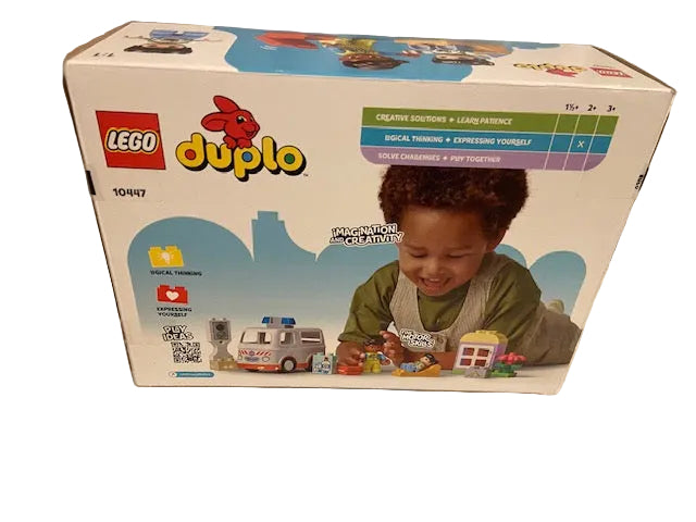 LEGO DUPLO Town Ambulance & Driver Building Toy Playset 10447- Preschool Learning and Educational Ambulance Toy