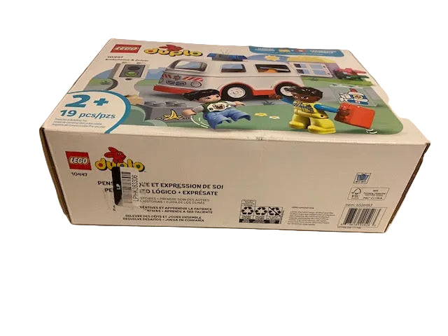 LEGO DUPLO Town Ambulance & Driver Building Toy Playset 10447- Preschool Learning and Educational Ambulance Toy