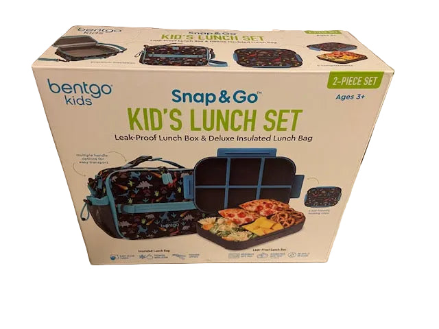Bentgo 2-Piece Kids Snap & Go Lunch Set: Leak-Proof Lunch Box & Deluxe Insulated Lunch Bag