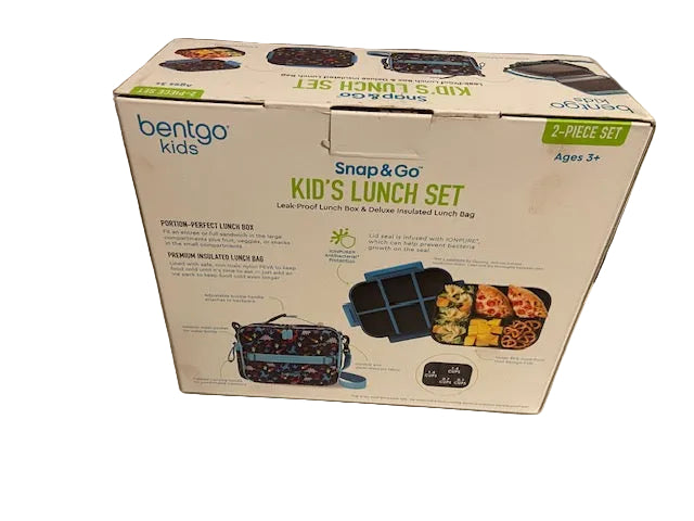 Bentgo 2-Piece Kids Snap & Go Lunch Set: Leak-Proof Lunch Box & Deluxe Insulated Lunch Bag