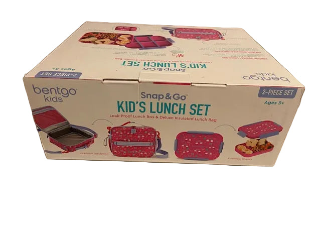 Bentgo 2-Piece Kids Snap & Go Lunch Set: Leak-Proof Lunch Box & Deluxe Insulated Lunch Bag