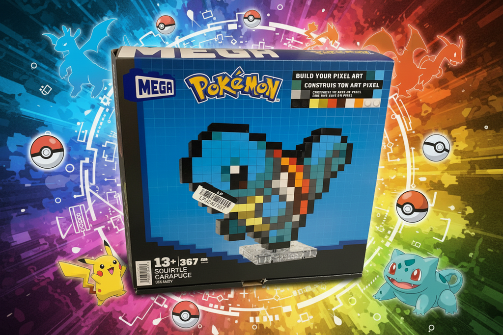MEGA Pokémon Action Figure Building Set, Squirtle Pixel, Retro Squirtle, 367 Pieces