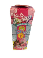 Barbie Party Unboxed Pet Birthday Series Doll & Accessories, Shimmerin’ Hearts Set with 10 Surprises