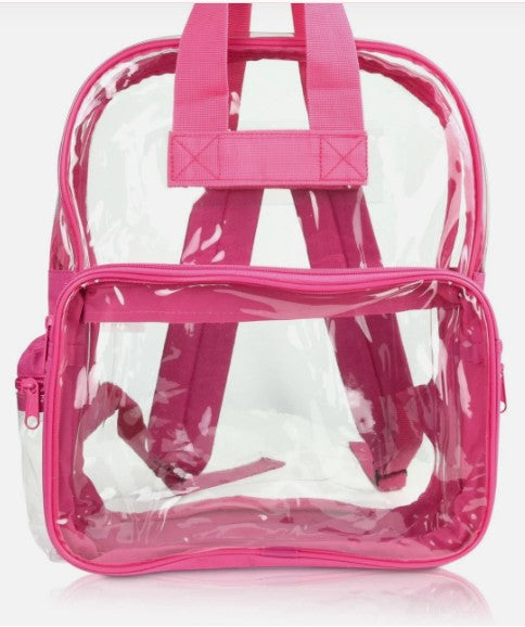 DALIX Clear Backpack School Pack See Through Bag in Hot Pink