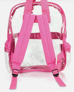 DALIX Clear Backpack School Pack See Through Bag in Hot Pink