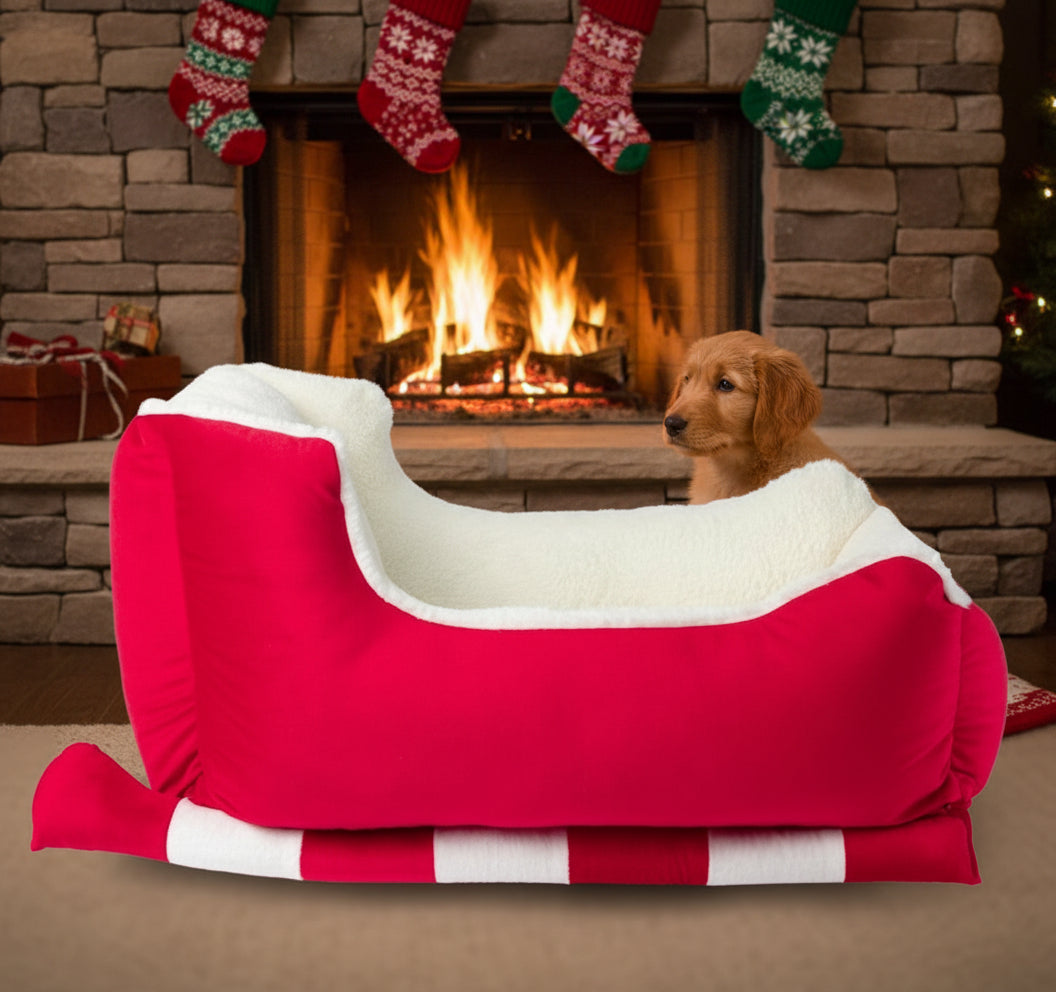 Holiday Sleigh Pet Bed