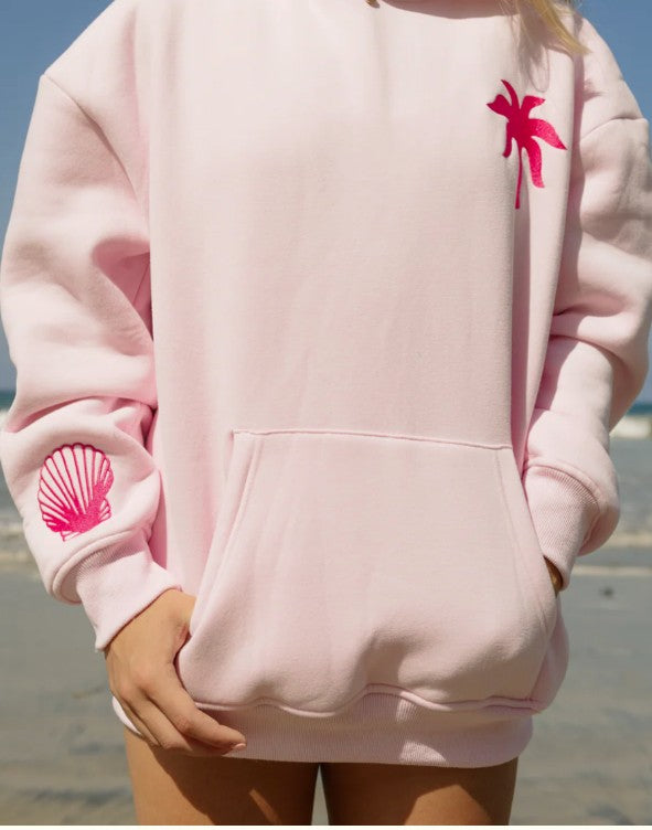 "Hawaii Hibiscus" Hoodie in Sonic Pink