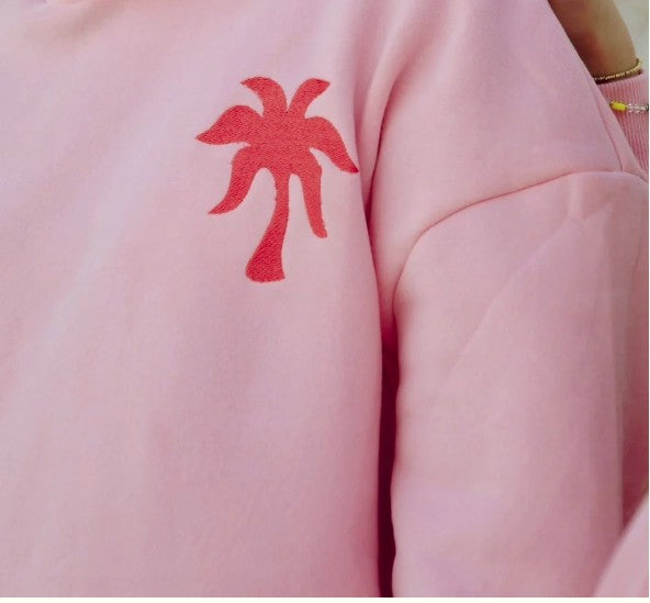 "Everything Comes in Waves" Hoodie in Pink