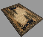 Mountain Bear with Cubs Area Rug and Runner